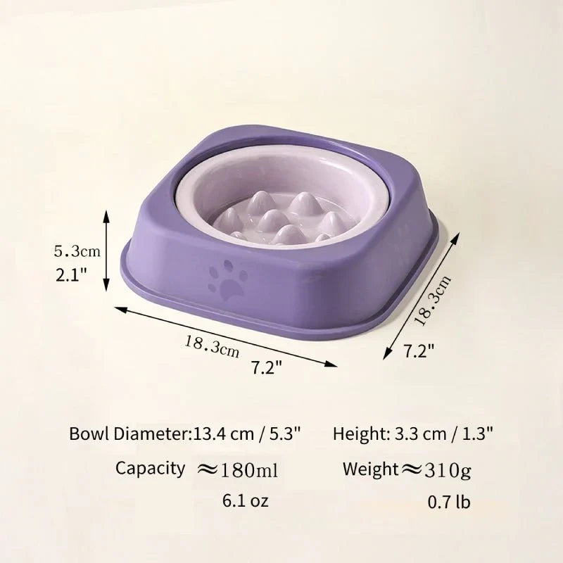 Ceramic Slow Feeder Dog Feeding Bowls With Detachable Stand