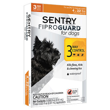 Sentry FiproGuard Flea & Tick Control for Dogs up to 22 lbs 3pk