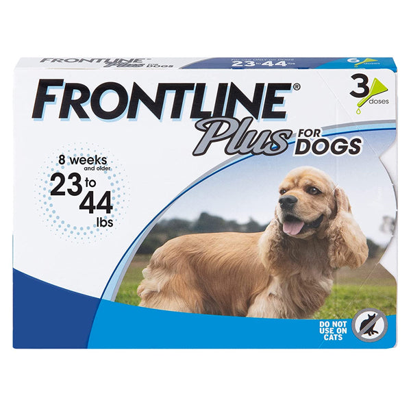 Frontline Plus For Dogs Flea & Tick Control 23-44 lbs, 3pk