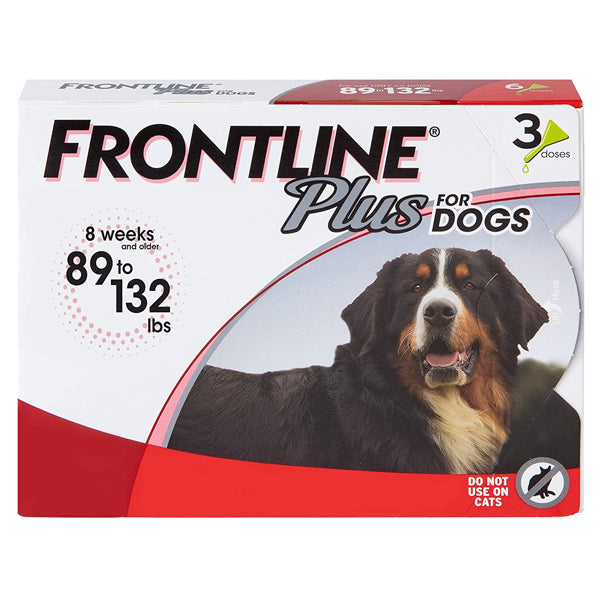 Frontline Plus For Dogs Flea & Tick Control 89-132 lbs, 3pk