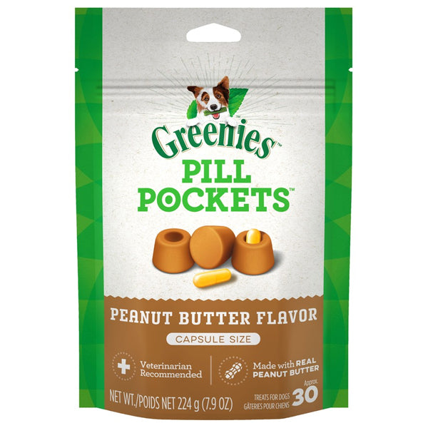 Greenies Pill Pockets for Dog Capsules Peanut Butter Flavor 7.9oz