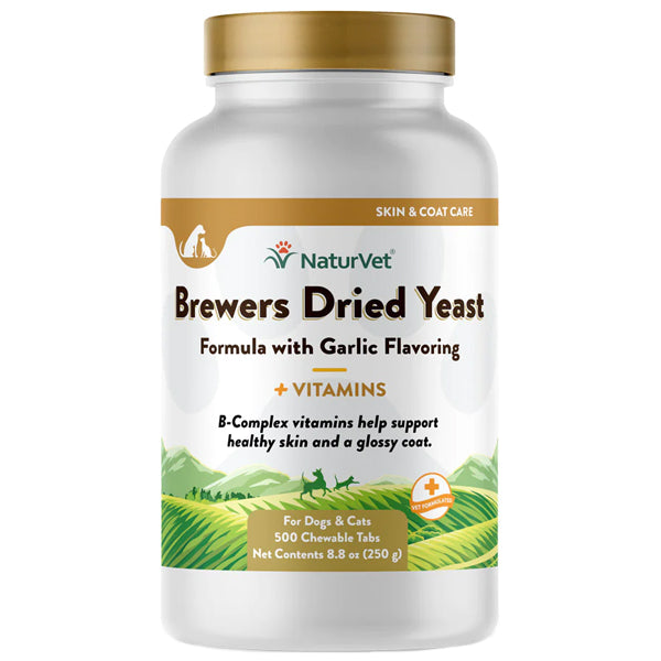 NaturVet Brewer's Yeast & Garlic Tablets for Dogs & Cats 500ct