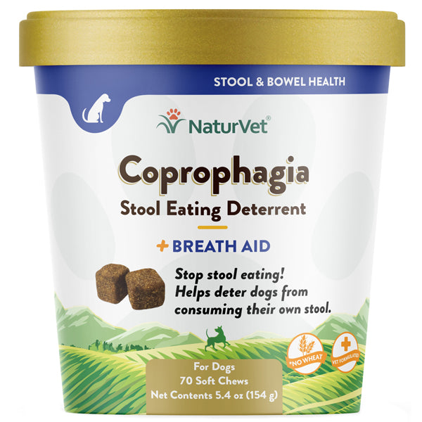 NaturVet Coprophagia Stool Deterrent Plus Breath Aid Soft Chews 70ct