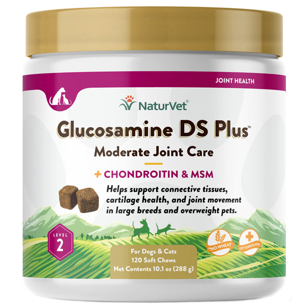 NaturVet Glucosamine DS Plus Moderate Joint Care Dog Soft Chews 120ct