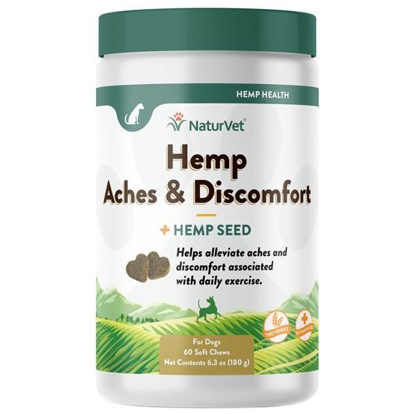 NaturVet Hemp Aches & Discomfort Soft Chews for Dogs 60ct