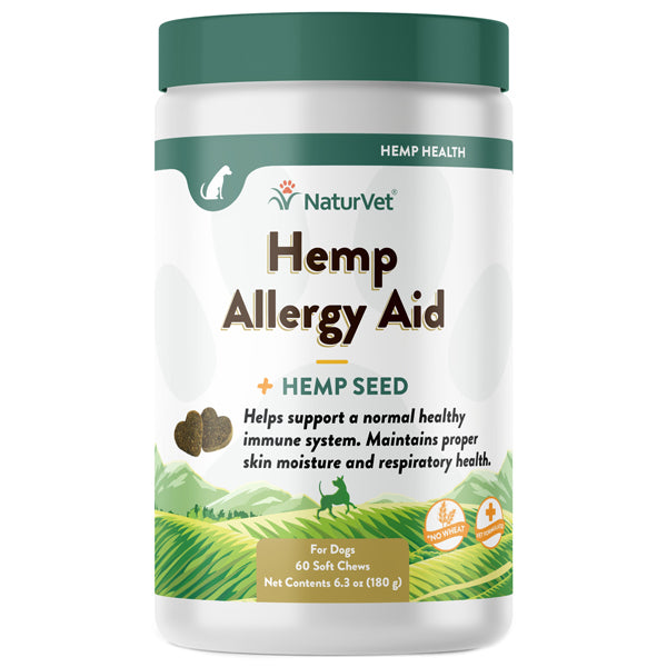 NaturVet Hemp Allergy Aid Soft Chews for Dogs 60ct
