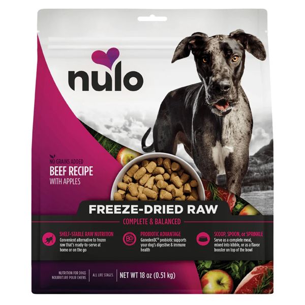 Nulo Freestyle Freeze Dried Raw Beef with Apples Dog Food 18oz