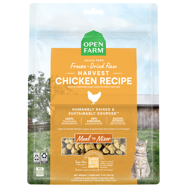 Open Farm Freeze Dried Raw Cat Food Chicken Recipe 9oz