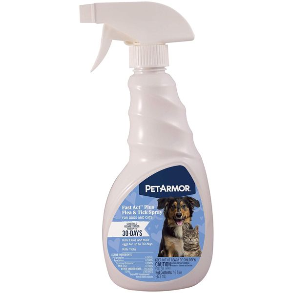 PetArmor Fast Act Plus Flea & Tick Spray for Dogs & Cats 16oz