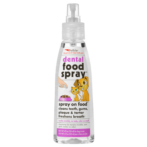 Petkin Dental Food Spray for Dogs & Cats 4oz