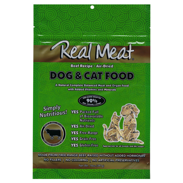 Real Meat CO. Air Dried Dog & Cat Food Beef 14oz