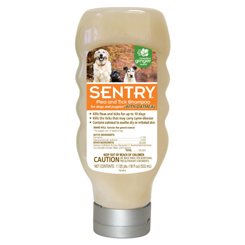 Sentry Flea & Tick Shampoo w/Oatmeal for Dogs & Puppies 18oz