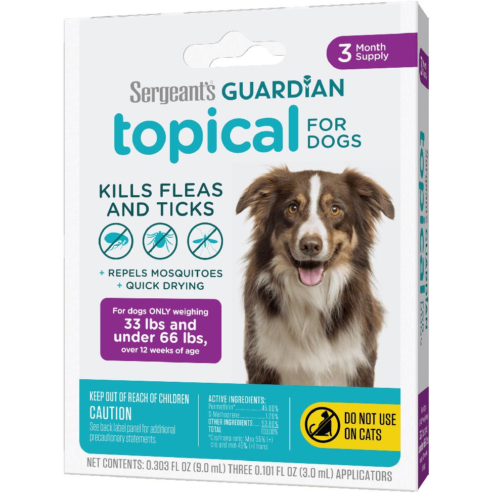 Sergeant's GUARDIAN Flea & Tick Topical for Dogs 33-66 lbs, 3ct