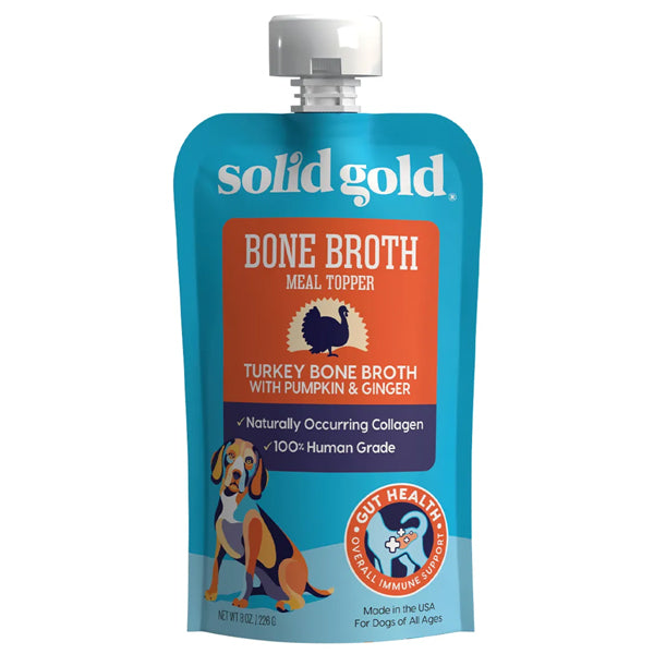 Solid Gold Turkey Bone Broth with Pumpkin & Ginger Dog Food Topper 8oz
